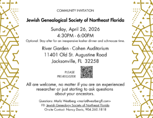 April 26 Jewish Genealogy